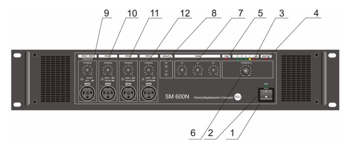 Схема конструкции усилителя мощности SM 600N